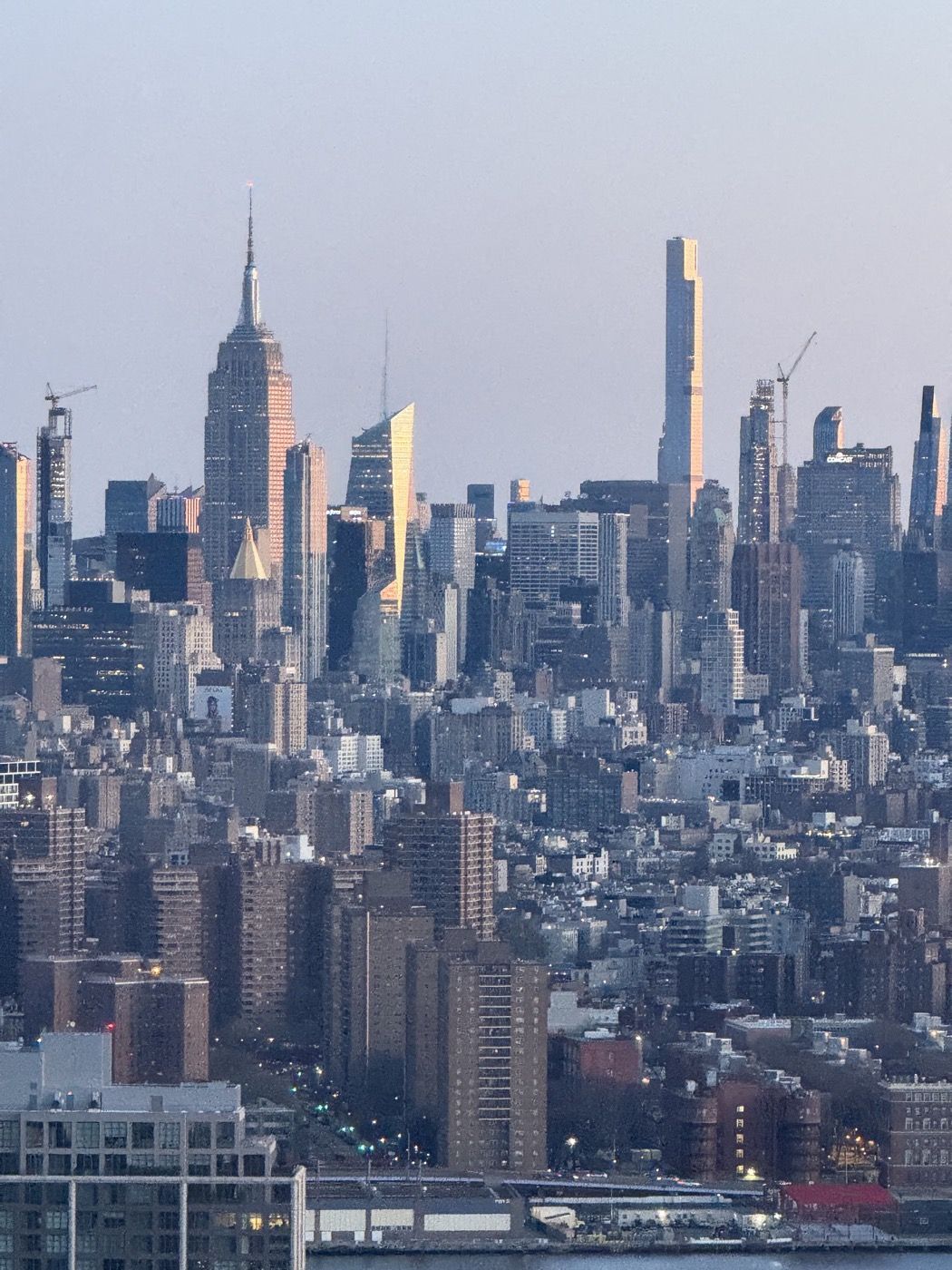 New York City skyline at dusk