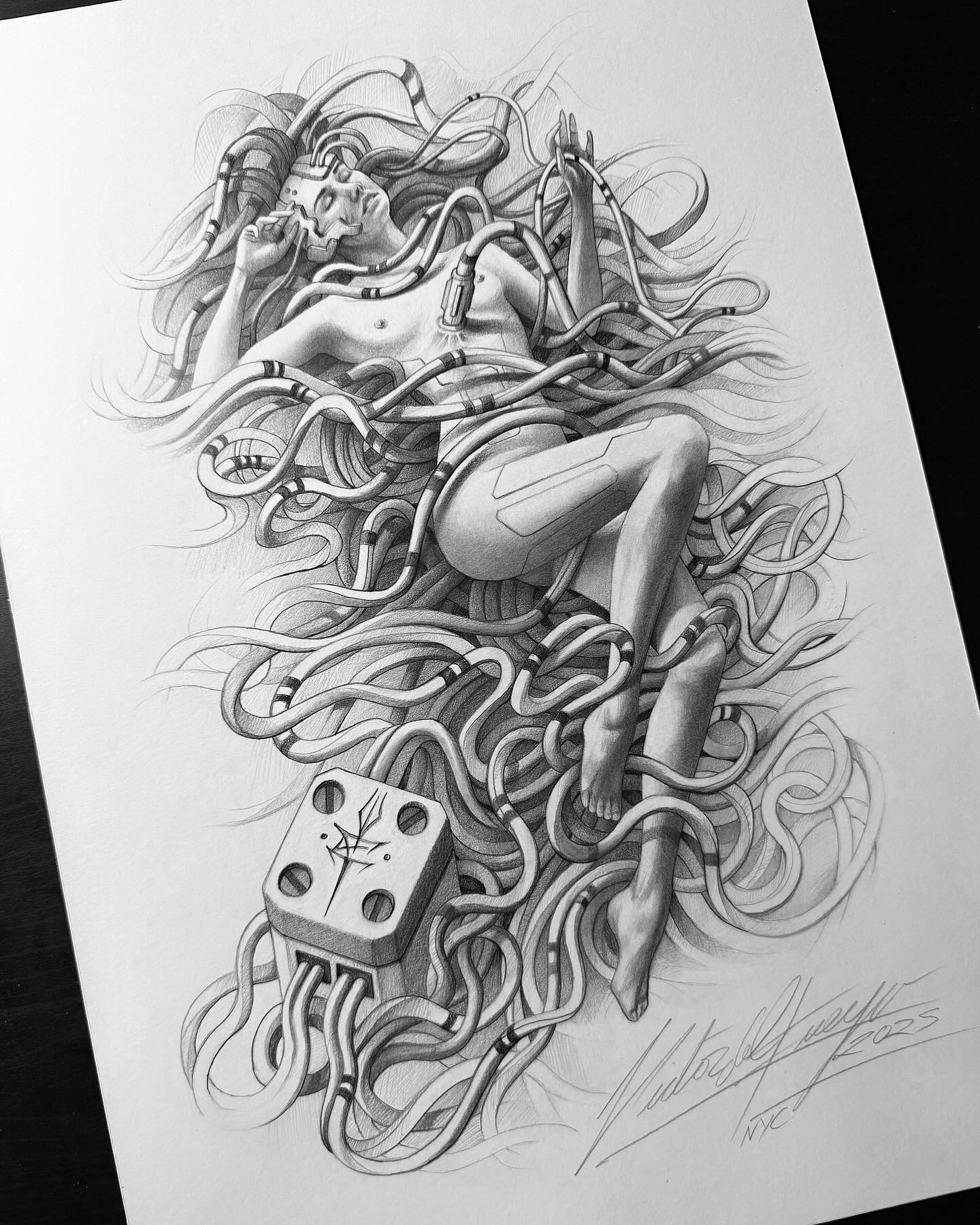 Braindance — graphite on paper, edition print