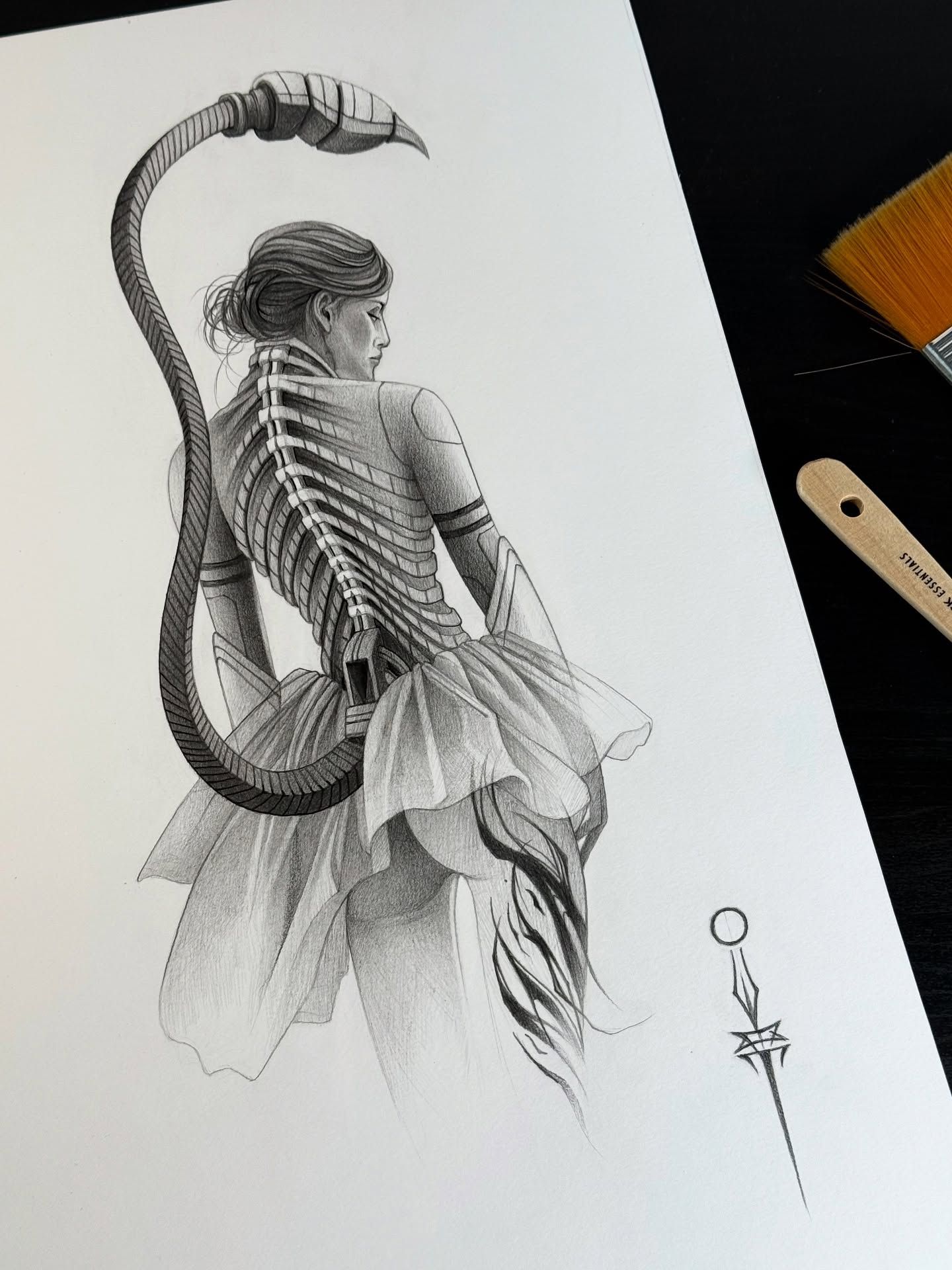 Scorpio — mixed media on paper
